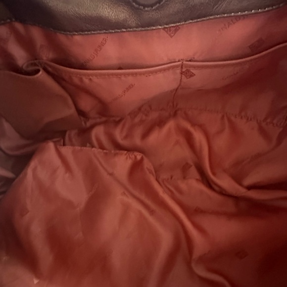 Donald j Pliner Hobo Suede Croc Leather Copper Handbag Purse - Picture 11 of 13